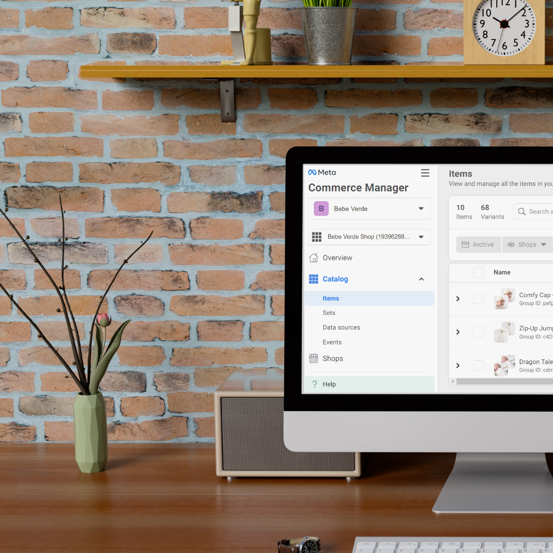 Brown and Green Minimalist Dekstop Mockup Instagram Post